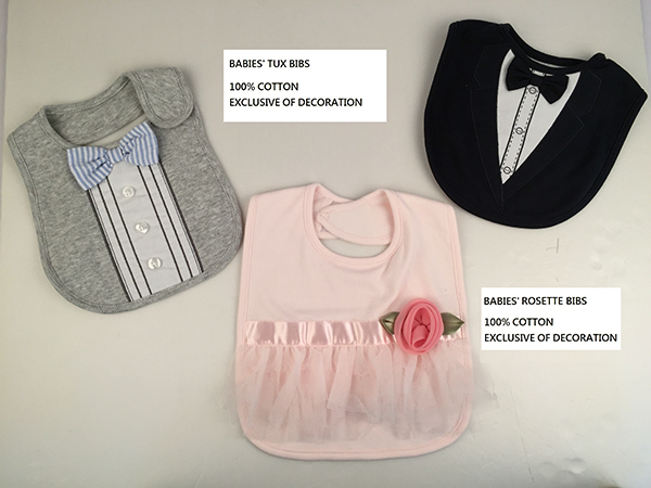 Babies' Tux Bibs / Babies' Rosette Bibs
