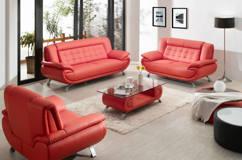 Modern leather sofa for living room