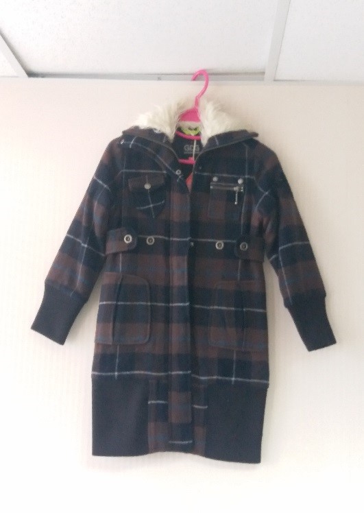 Girl wool/polyester woven coat