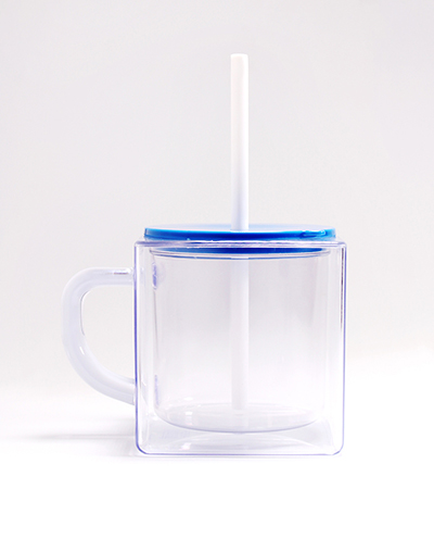 Cube Mug with Lid & Straw