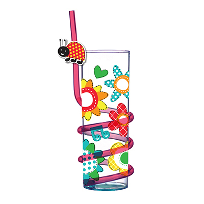 Spiral Straw Tumbler with PVC Patch