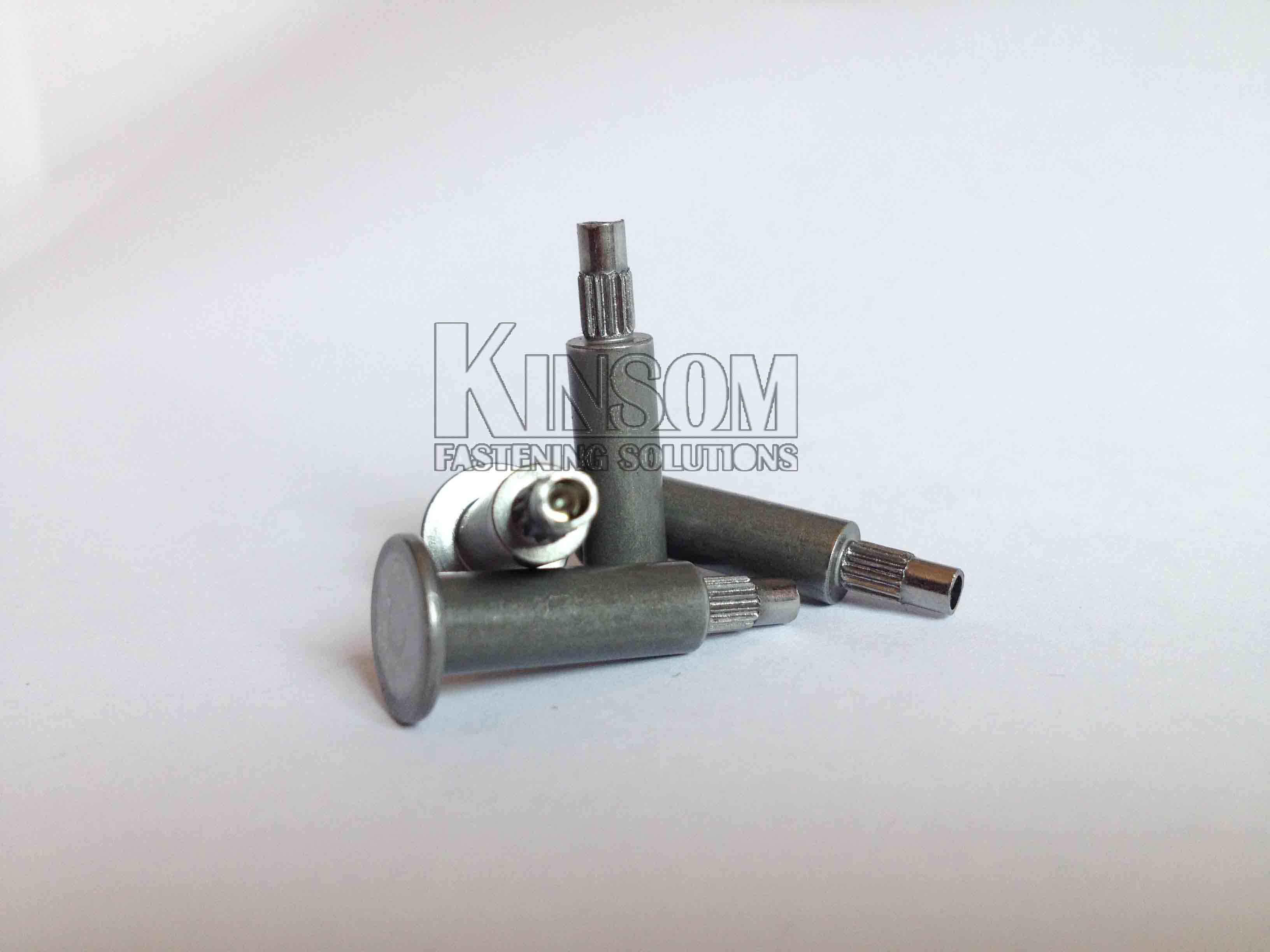 Special semi-tubular rivets flat head step knurling rivets cold formed fasteners
