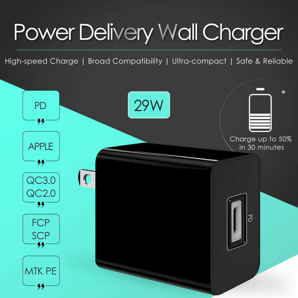 PD Charger 29W Power Adapter USB Charger Mobile Accessory